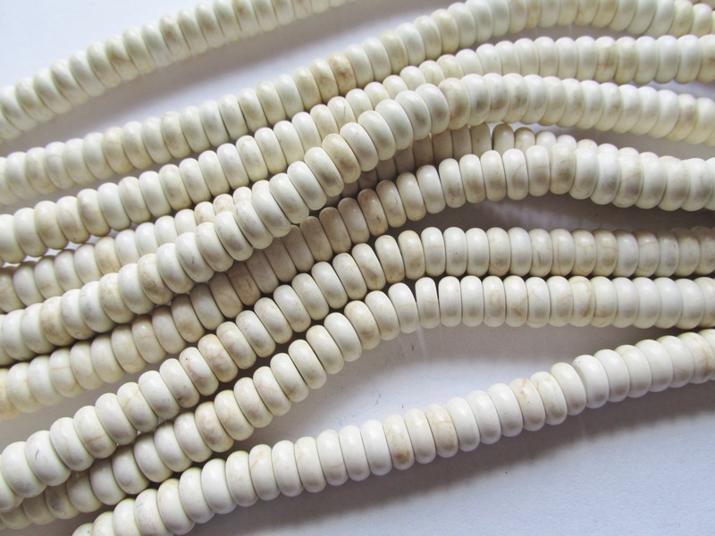 (image for) White Rondelle Beads # 3x8mm #1351